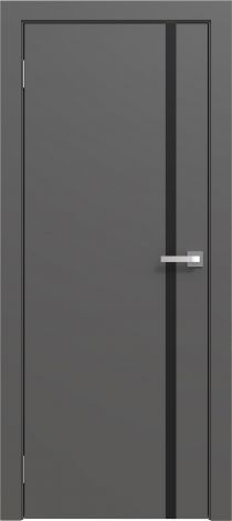 Межкомнатная дверь эмалированная Эмаль Line 02 (чёрный молдинг) цвет графит