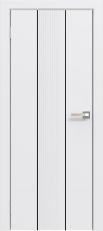 Межкомнатная дверь эмалированная Эмаль Line 04 (чёрный молдинг) цвет белый