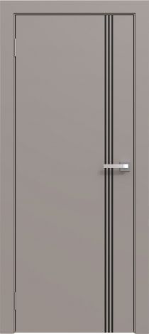 Межкомнатная дверь эмалированная Эмаль Line 03 (чёрный молдинг) цвет капучино