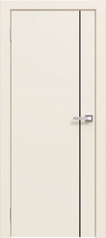 Межкомнатная дверь эмалированная Эмаль Line 01 (чёрный молдинг) цвет ваниль