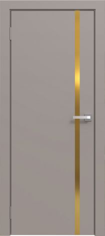 Межкомнатная дверь эмалированная Эмаль Line 02 (золотой молдинг) цвет капучино