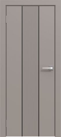 Межкомнатная дверь эмалированная Эмаль Line 04 (чёрный молдинг) цвет капучино