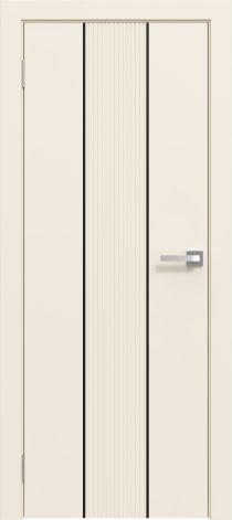 Межкомнатная дверь эмалированная Эмаль Line 04 (чёрный молдинг) цвет ваниль