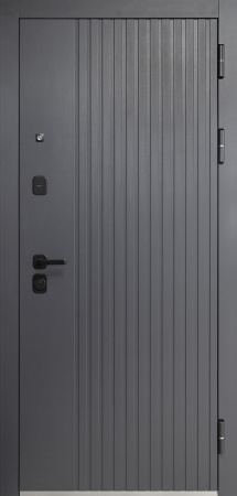 Входная дверь квартирная Luxor 2МДФ Вертикаль Зеркало Эмалит Белый