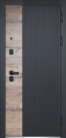 Входная дверь квартирная Luxor 2МДФ Дуб Вертикаль Зеркало